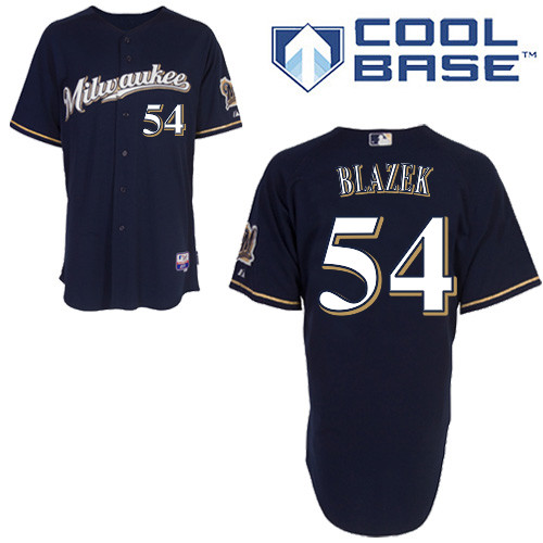 Michael Blazek #54 mlb Jersey-Milwaukee Brewers Women's Authentic Alternate 2 Baseball Jersey